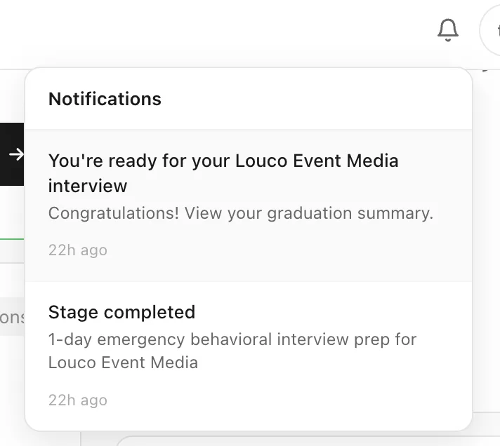 Graduation notification: You're ready for your interview