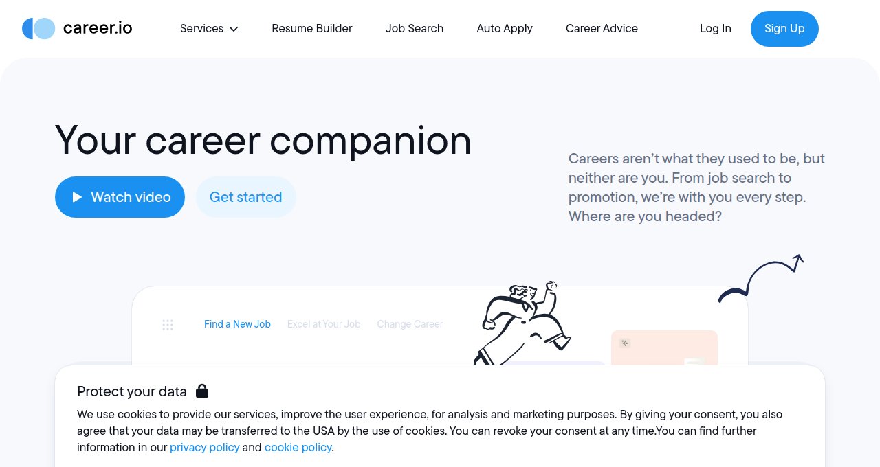 Career.io landing page