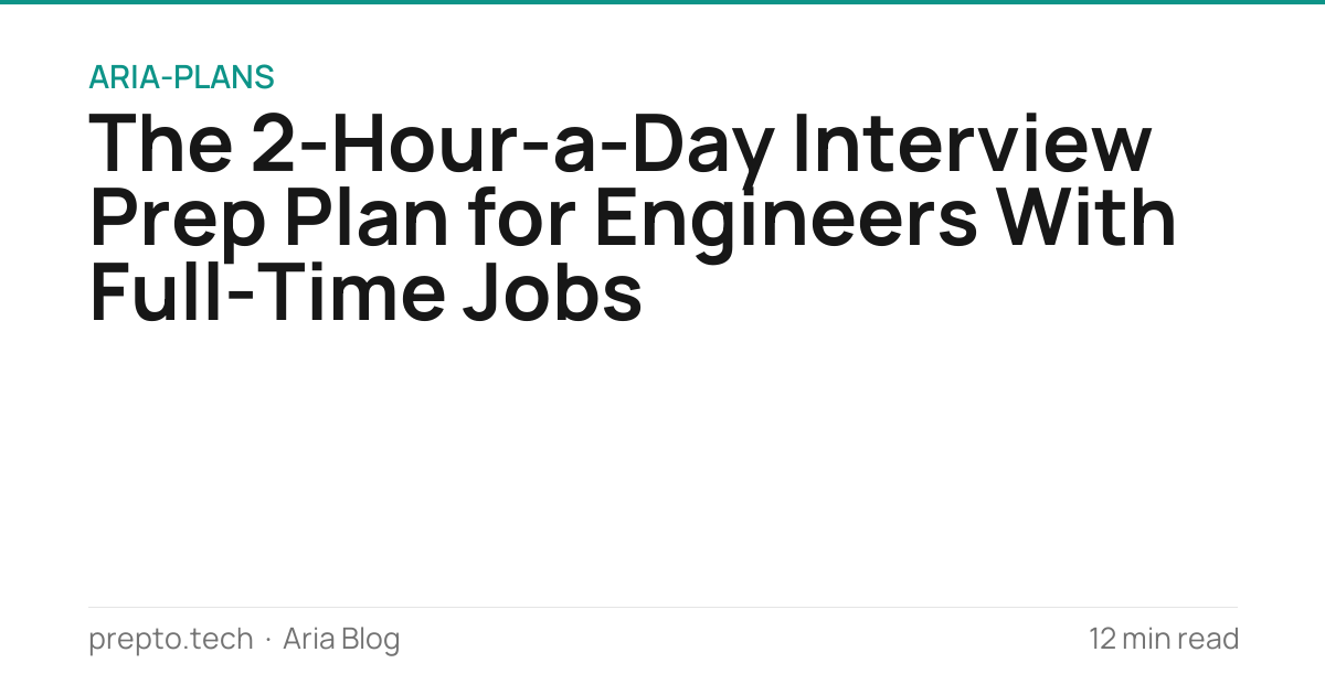 How to Prepare for Tech Interviews While Working Full Time…